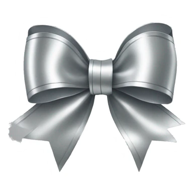 silver metallic ribbon bow sticker
