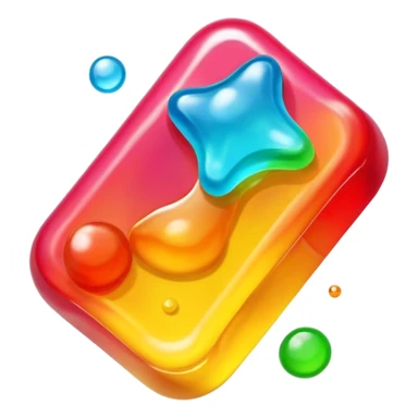 gusher gummy with visible liquid center bright colors sticker