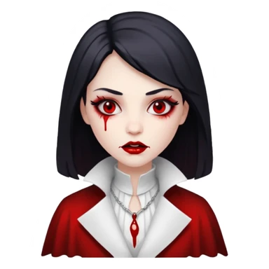 Women Vampire withwhite coat dress and eyes should be red with blood sticker