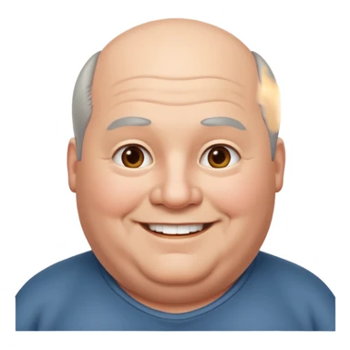 obése avec des cheveux gris calvitie sticker