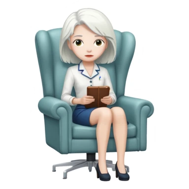 Анжела из lobotomy corporation ожидающая в кресле sticker