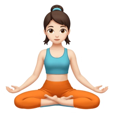 Garudasana by a girl 2D cartoon style sticker