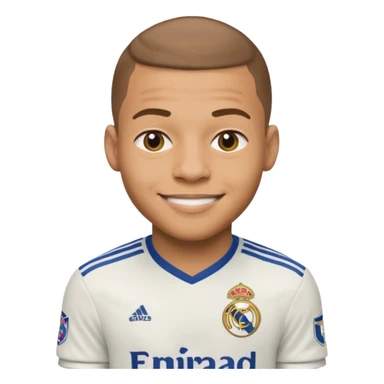 Fait moi un emojis de mbappe avec le maillots du real sticker