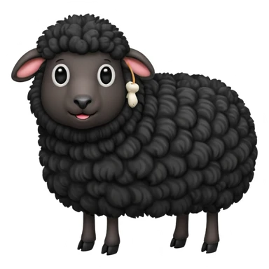 Oveja negra con el cuerpo entero de lado y cara graciosa  sticker