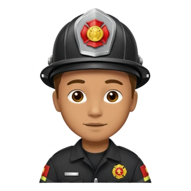Firefighter with Black uniform sticker