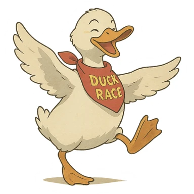 dancing duck for a duck race sticker