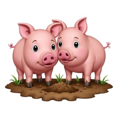 Pig kissing pig sticker