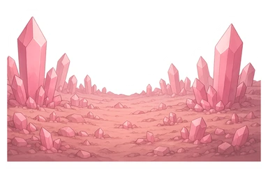 pink crystal landscape sticker