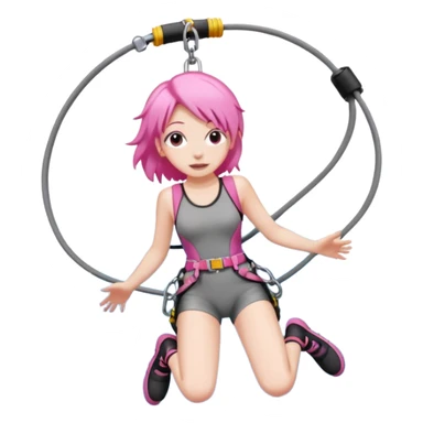 bungee jumping face with earrings pink hair sticker