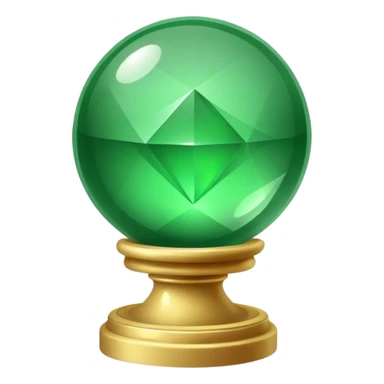 green crystall ball on the small stand sticker