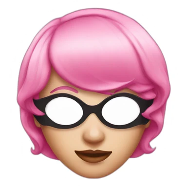 pink hair mistress in a mask sticker
