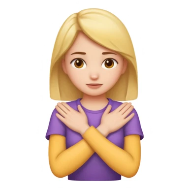 make a girl emoji crossing hands around neck sticker