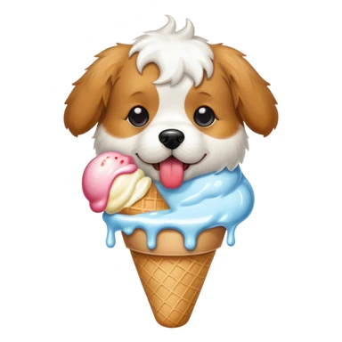 Dog eating ice cream sticker