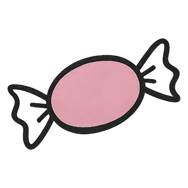 hand drawn outlined icon of a pink object, no fill sticker