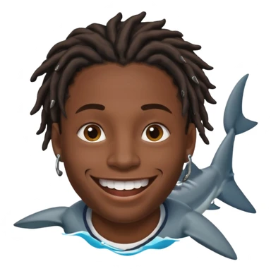 Dark skin black male with locs and shark bite piercings sticker