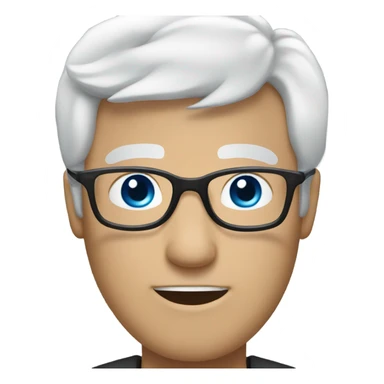 Imagine Marty with glasses, blue eyes and white thin hair sticker