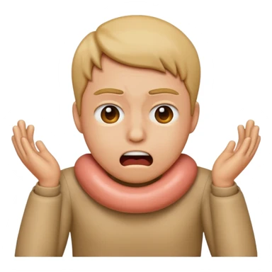 Make an emoji that looks stressed and is choking itself  sticker