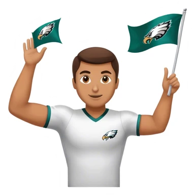guy waving Eagles Super Bowl flag  sticker