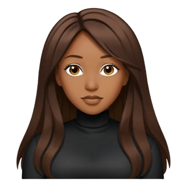 Coko from SWV with long dark brown hair sticker