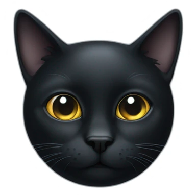 Black cat with cloudy eyes sticker