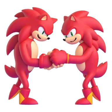 Sonic the Hedgehog and Knuckles the Echidna fist bumping sticker