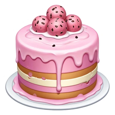 Melting pink SPAM MEAT Ice cream cake sticker