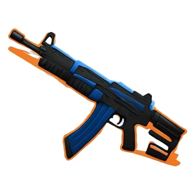 Counter strike 2 Emoji, (Example Counter Strike 2 Logo) Black Outline Color Scheme Orange Blue sticker