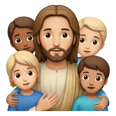 Jesus with children sticker