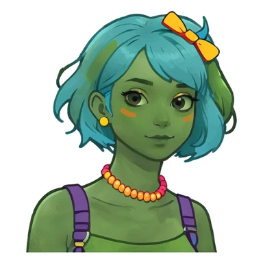 A blue haired girl sticker