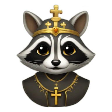 raccoon pope sticker