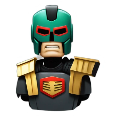 judge dredd head with a clapperboard sticker