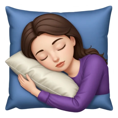 Emoji sleeping beauty brunette white girl with a silk pillow sticker