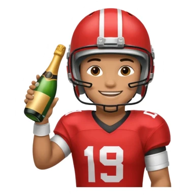 football player with champagne sticker