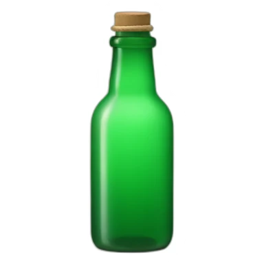 Green glass bottle boy sticker
