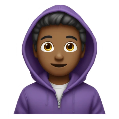 boy in purple hoodie holding bottle sticker