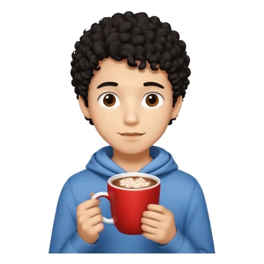 Un homme de 16 ans aux cheveux noirs bouclés avec une couleur de peau, couleur, chocolat chaud, tout skinny  sticker