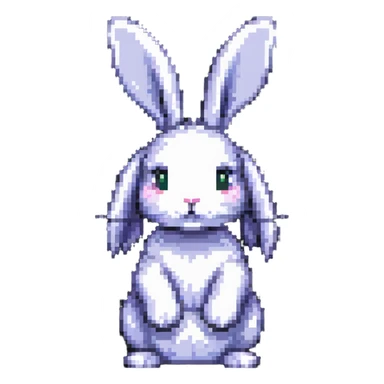 cute fuzzy bunny with floppy ears sticker