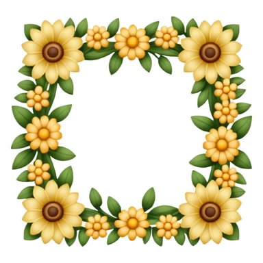 Delecate square Flower frame
 sticker