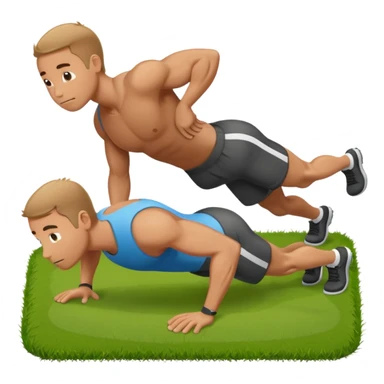 simple stick figure doing pushups sticker