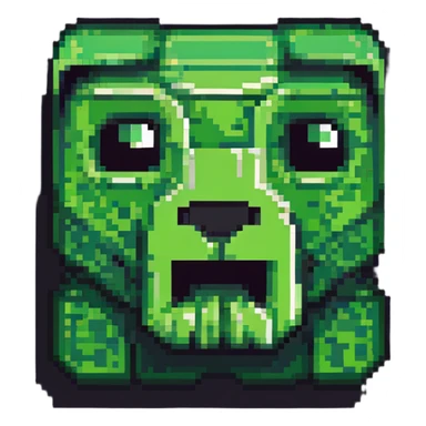 blocky minimal square pixel art Minecraft creeper face, very simple shapes sticker