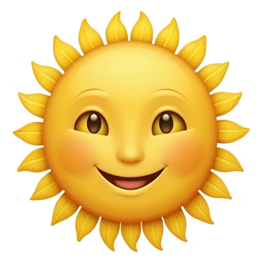 A bright yellow sun with a smiling face sticker