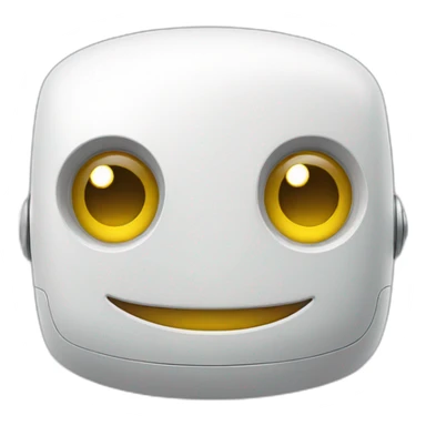 cute robot head with a smile sticker