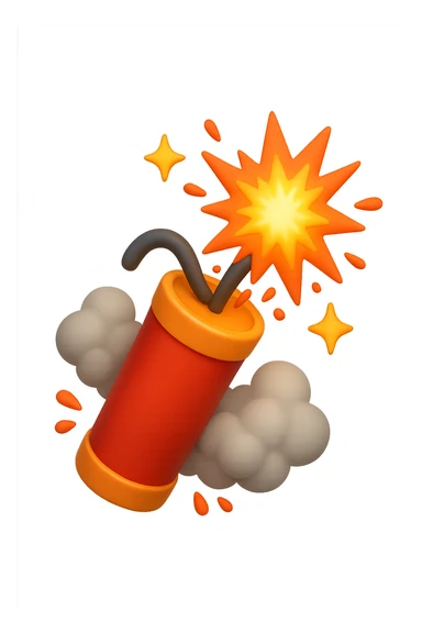 EMOJI STILE IPHONE 3D DI unA dinamite CHE SCOPPIA sticker