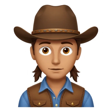 Cow boy tanned brunette brown eyes sticker