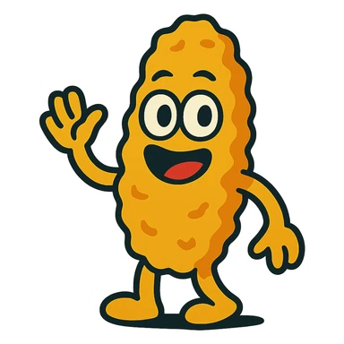 a chicken tender, cartoon style sticker
