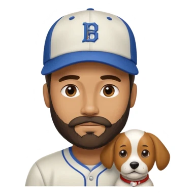 men with dog, 3 day beard sticker