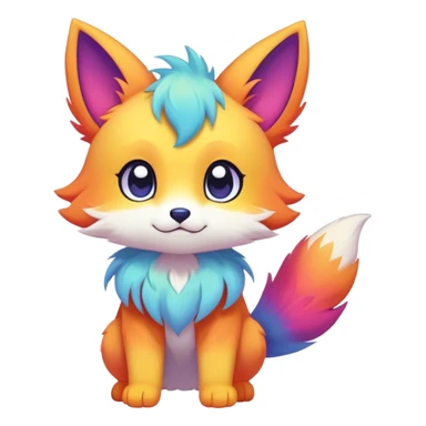 Kawaii colorful ethereal anthro fursona Fakemon sticker