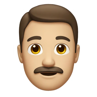 Man with mustache and brown hair with brown eyes sticker