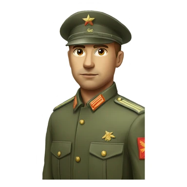 realistic ussr soldier serious with military takes sticker