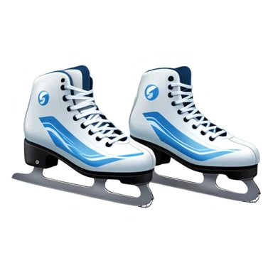 An icon showing a pair of speed skates gliding on an icy track, leaving sharp trails. The background features a grand speed skating arena with spectators, bright lights, and a winter landscape visible through the open structure. Transparent background enhances the dynamic motion. sticker